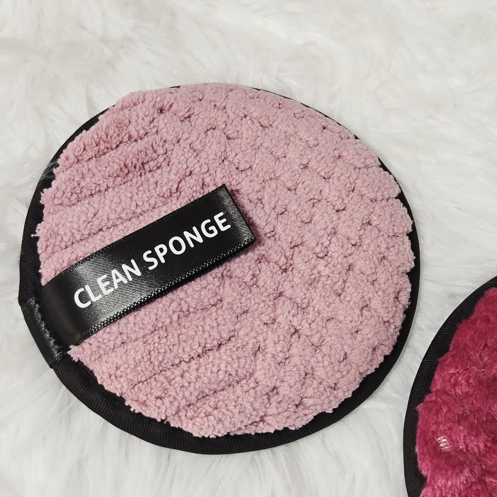 MAANGE Reusable Makeup Remover Cleansing Sponges Set Washable Pads Pink Purple